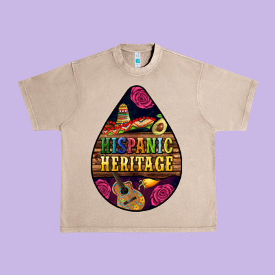 Teardrop Hispanic Heritage Urban Heavy Tee Designed By Bundleandbundleshop