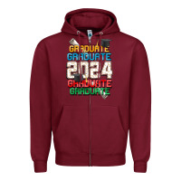 Burgundy graduate 2024 Zipper Hoodie - CowGirlArtShop