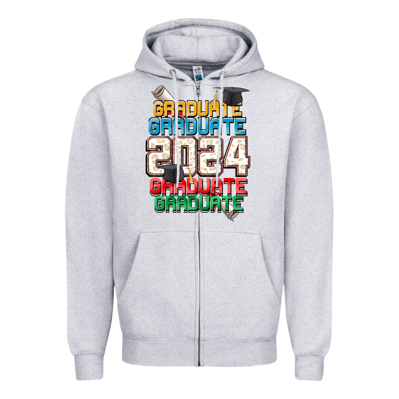 Graduate 2024 Zipper Hoodie by CowGirlArtShop | Teevron