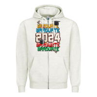 Oatmeal Heather graduate 2024 Zipper Hoodie - CowGirlArtShop