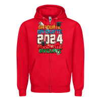 Red graduate 2024 Zipper Hoodie - CowGirlArtShop