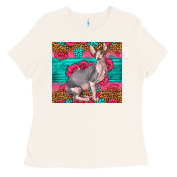 Bone Pink Glitter And Roses Sphynx Cat Ladies Tee - LillyAllenDesigns