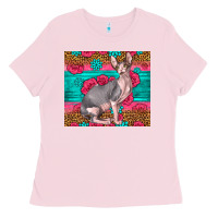 Bubblegum Pink Pink Glitter And Roses Sphynx Cat Ladies Tee - LillyAllenDesigns