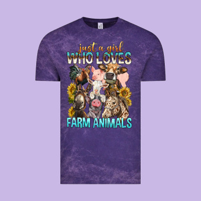 Just A Girl Who Loves Farm Animals Vintage Tee Designed By Bundleandbundleshop