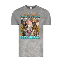 Cloud Rock Just A Girl Who Loves Farm Animals Vintage Tee - BundleAndBundleShop