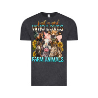 Vintage Black Just A Girl Who Loves Farm Animals Vintage Tee - BundleAndBundleShop