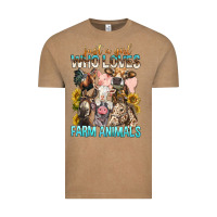 Vintage Coffee Just A Girl Who Loves Farm Animals Vintage Tee - BundleAndBundleShop