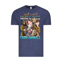 Vintage Denim Just A Girl Who Loves Farm Animals Vintage Tee - BundleAndBundleShop