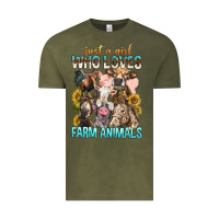 Vintage Olive Just A Girl Who Loves Farm Animals Vintage Tee - BundleAndBundleShop