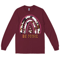Burgundy Valentines Day Rainbow, Valentines Day Rainbow Cowhide, Long Sleeve Tee - Bettercallsaul