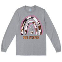 Heather Grey Valentines Day Rainbow, Valentines Day Rainbow Cowhide, Long Sleeve Tee - Bettercallsaul