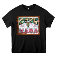 Black western bull skull mama mousepad Heavy Core Tee - BarkalooDesign