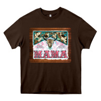 Chocolate Brown western bull skull mama mousepad Heavy Core Tee - BarkalooDesign