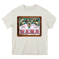 Cream western bull skull mama mousepad Heavy Core Tee - BarkalooDesign