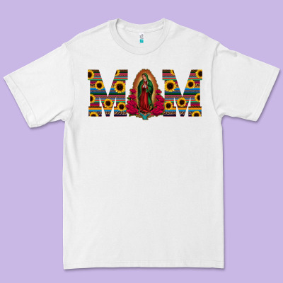 Mom Lady Of Guadalupe  Serape Sunflower Premium Tee Designed By Jasminsmagicworld