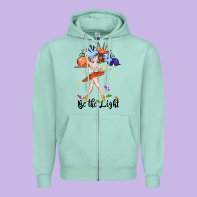 Be The Light Zipper Hoodie Designed By Cowgirlartshop