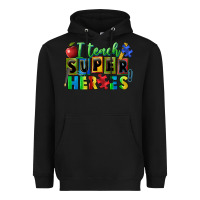 Black I teach super heroes Heavyweight Hoodie - FaDigitalArtStudio