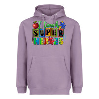 Lavender I teach super heroes Heavyweight Hoodie - FaDigitalArtStudio