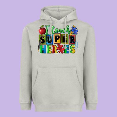 I Teach Super Heroes Heavyweight Hoodie Designed By Fadigitalartstudio