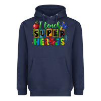Navy I teach super heroes Heavyweight Hoodie - FaDigitalArtStudio