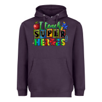 Plum I teach super heroes Heavyweight Hoodie - FaDigitalArtStudio