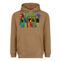 Toasted Coconut I teach super heroes Heavyweight Hoodie - FaDigitalArtStudio