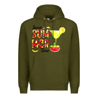 Army Green sweet summer time fruits Premium Hoodie - CowCowDesign