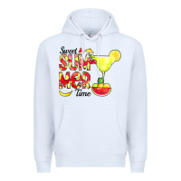 White sweet summer time fruits Premium Hoodie - CowCowDesign