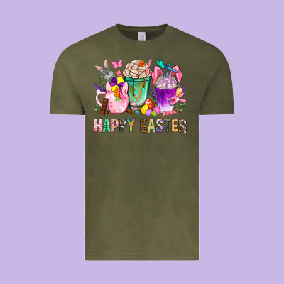 Happy Easter Coffee Cups With Bunny Vintage Tee Designed By Bundleandbundleshop