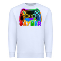 White Gaymer Premium Sweatshirt - FaDigitalArtStudio
