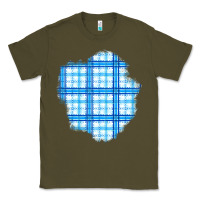 Army Green Winter Tartan Patch Classic Tee - BundleAndBundleShop