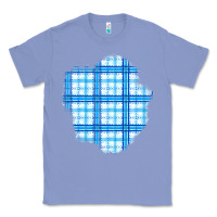 Colony Blue Winter Tartan Patch Classic Tee - BundleAndBundleShop