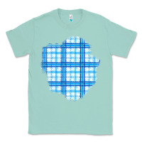 Seafoam Winter Tartan Patch Classic Tee - BundleAndBundleShop