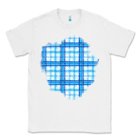 White Winter Tartan Patch Classic Tee - BundleAndBundleShop