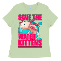 Matcha save the water kittens axolotl Ladies Tee - Jasminsmagicworld