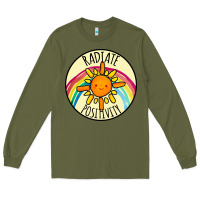 Army Green Radiate Positivity Long Sleeve Tee - Bettercallsaul