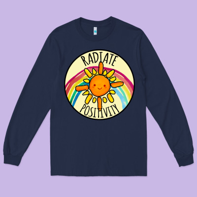 Radiate Positivity Long Sleeve Tee Designed By Bettercallsaul