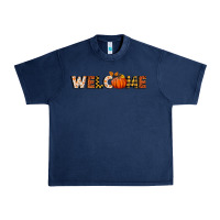 Navy welcome pumpkin Urban Heavy Tee - BundleAndBundleShop