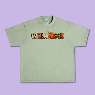 Welcome Pumpkin Urban Heavy Tee Designed By Bundleandbundleshop
