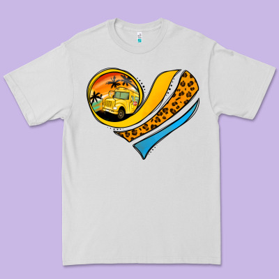 School Bus Heart Premium Tee Designed By Jasminsmagicworld