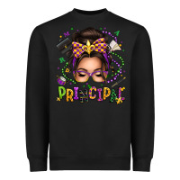 Black mardi gras principal caucasian messy bun Heavyweight Sweatshirt - texasbilliewilder