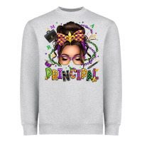Mardi Gras Principal Caucasian Messy Bun Heavyweight Sweatshirt | Teevron