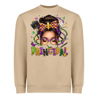 Mushroom mardi gras principal caucasian messy bun Heavyweight Sweatshirt - texasbilliewilder