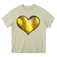 Mossy softball heart Heavy Core Tee - LillyAllenDesigns