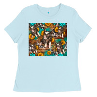 Baby Blue Western Pigs Ladies Tee - LillyAllenDesigns