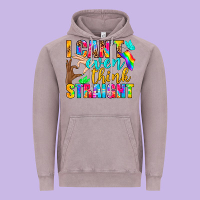 Lgbtq I Can't Even Think Straight Vintage Hoodie Designed By Bundleandbundleshop