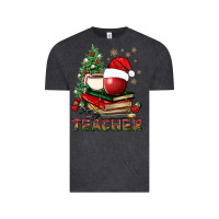 Vintage Black Teacher With Christmas Tree Vintage Tee - BundleAndBundleShop