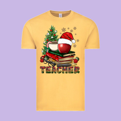 Teacher With Christmas Tree Vintage Tee Designed By Bundleandbundleshop