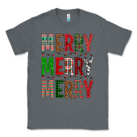 Charcoal Heather Merry Merry Merry Christmas Classic Tee - BundleAndBundleShop