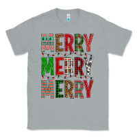 Heather Grey Merry Merry Merry Christmas Classic Tee - BundleAndBundleShop